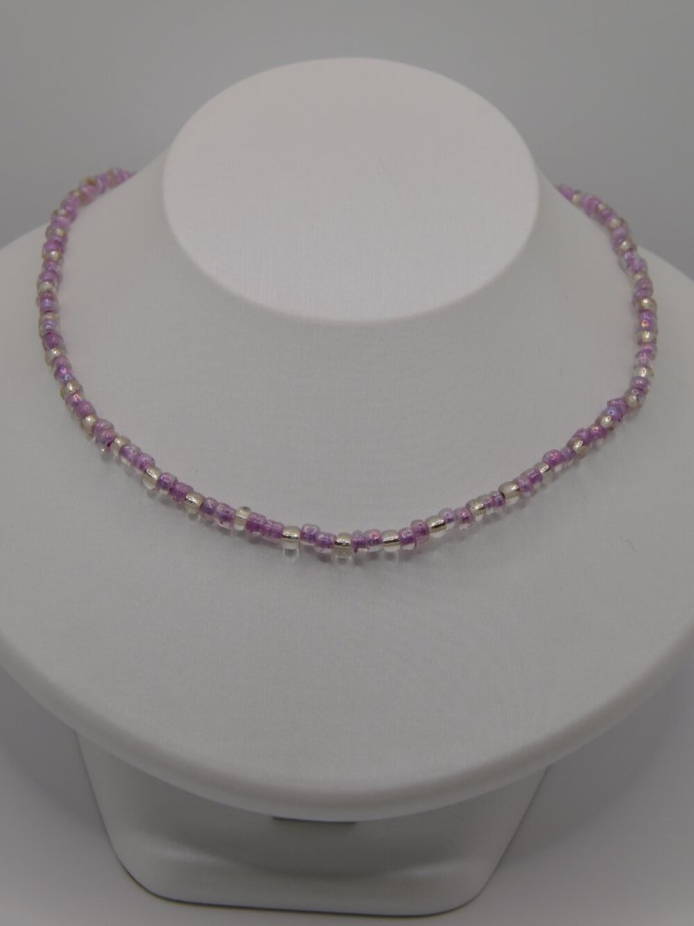 Purple Glass Beaded Necklace